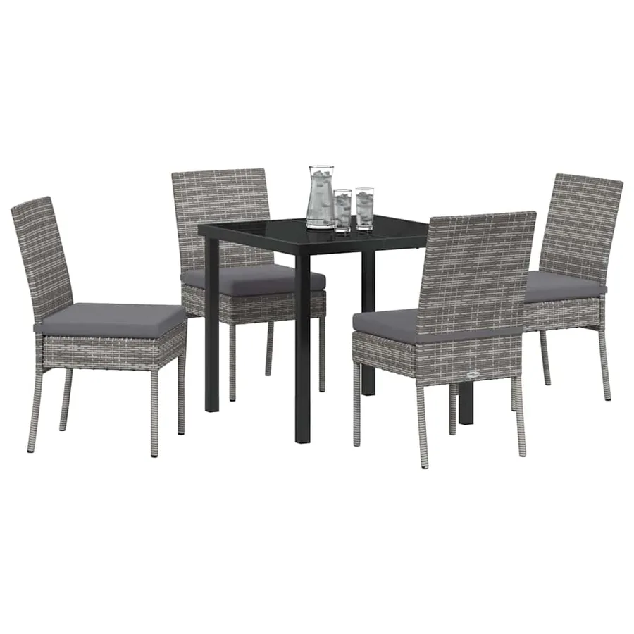 Ensemble de salle à manger pour jardin 5 pcs Gris - 3