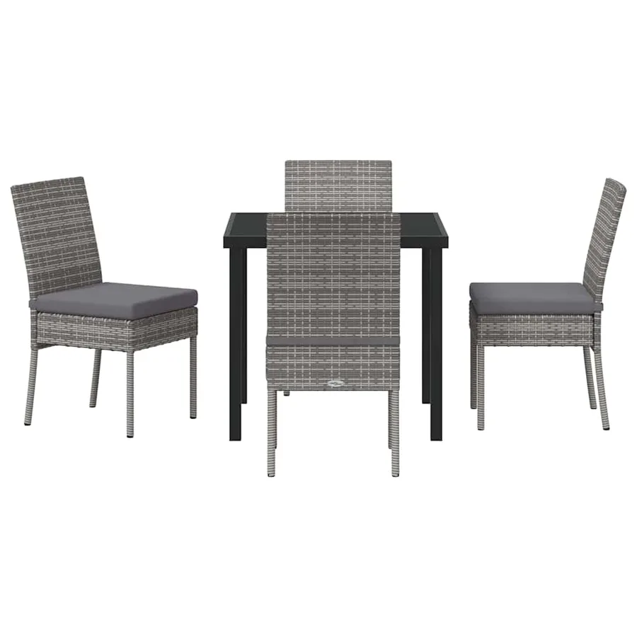 Ensemble de salle à manger pour jardin 5 pcs Gris - 7