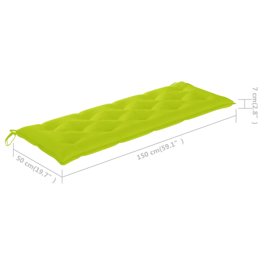 Banc de jardin empilable et coussin 159 cm Bois de teck massif - 12