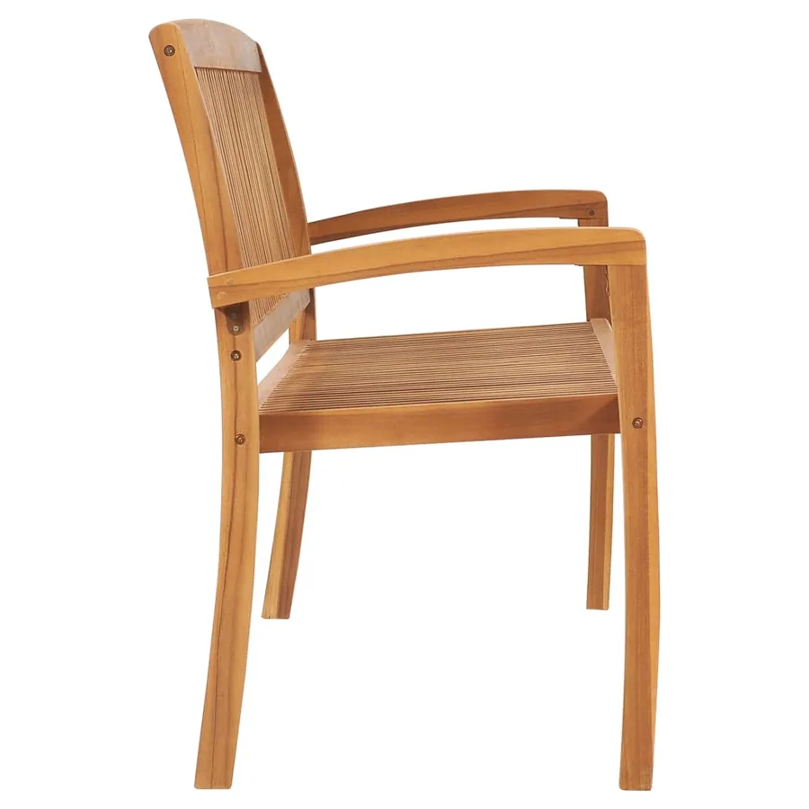 Banc de jardin empilable et coussin 159 cm Bois de teck massif - 8