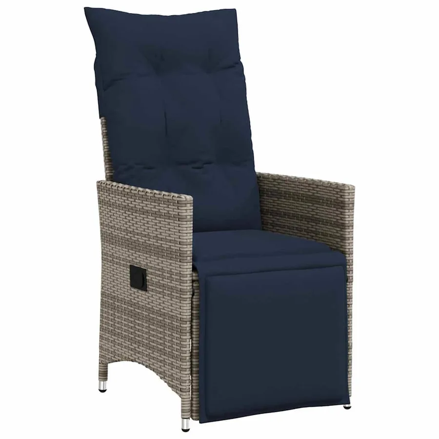 Ensemble table et chaises avec coussin 3 pcs Gris Rotin PE - 6