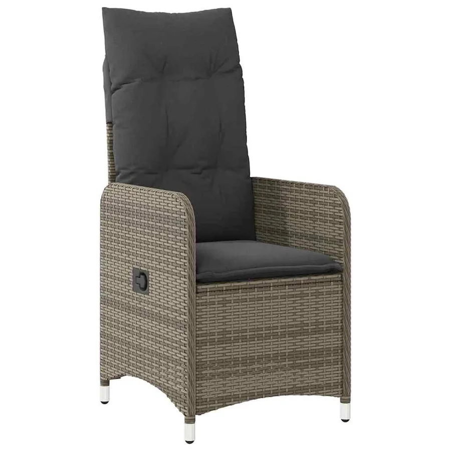 Ensemble de salle à manger pour jardin 5 pcs Gris polyrotin - 6