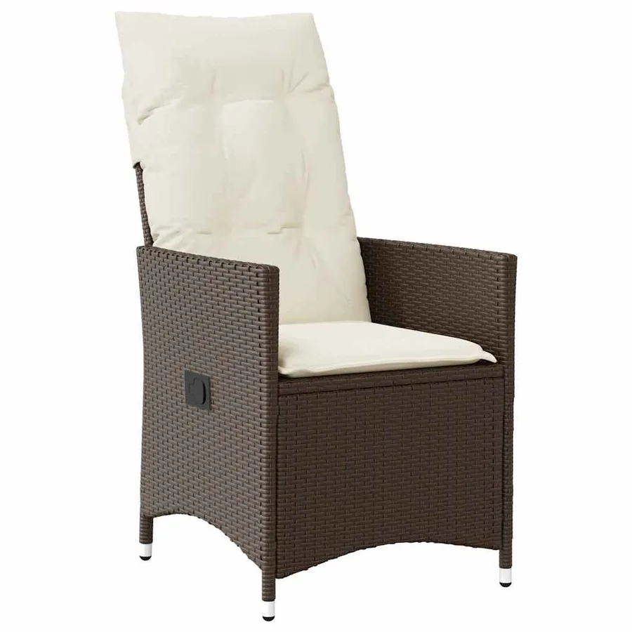 Ensemble de salle à manger pour jardin 3 pcs Marron polyrotin - 6