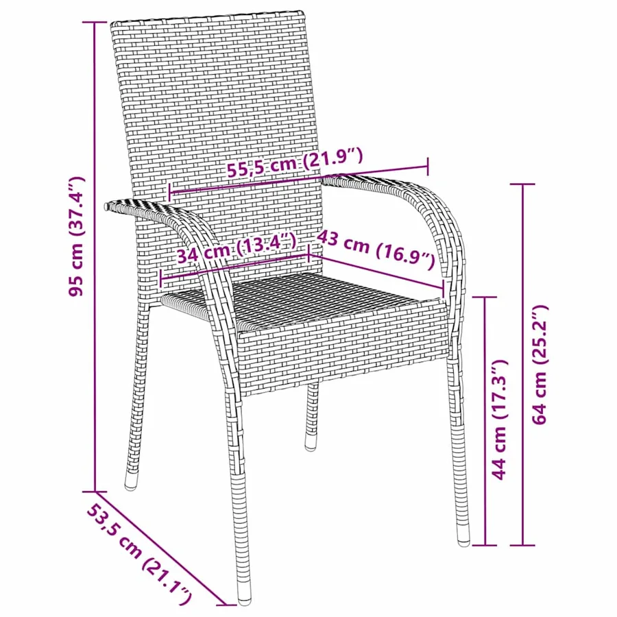 Ensemble de salle à manger pour jardin 3 pcs Marron - 10