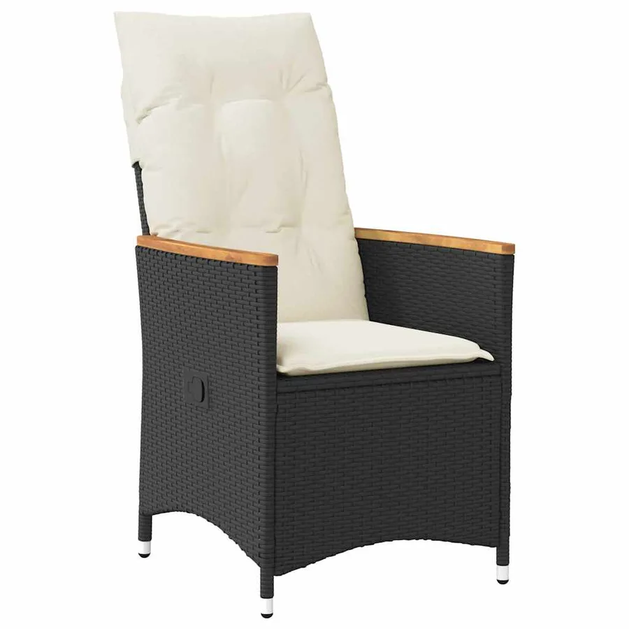 Ensemble de salle à manger pour jardin 5 pcs Noir polyrotin - 6