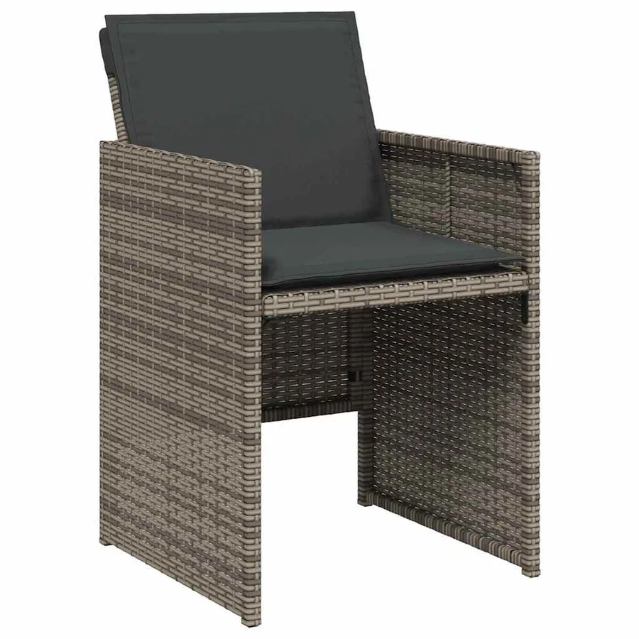 Ensemble de salle à manger pour jardin 5 pcs Gris polyrotin - 6