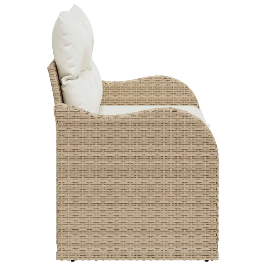 Canapé de jardin avec coussin Beige 121 x 62 x 69cm polyrotin - 6