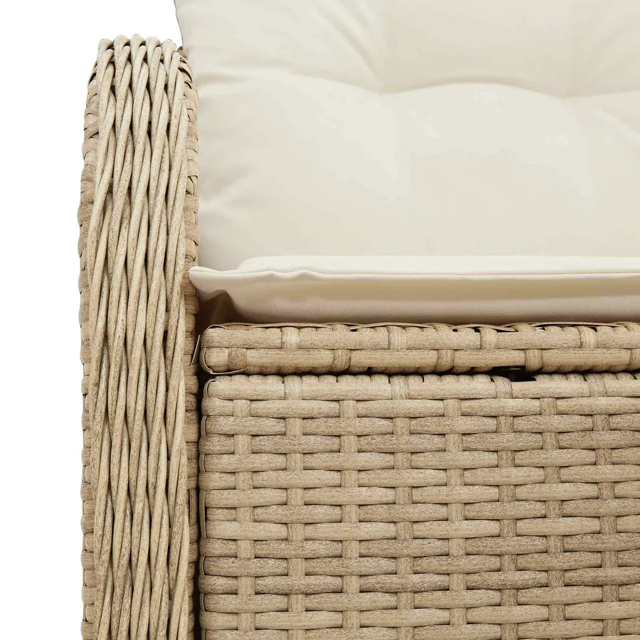 Canapé de jardin avec coussin Beige 121 x 62 x 69cm polyrotin - 8