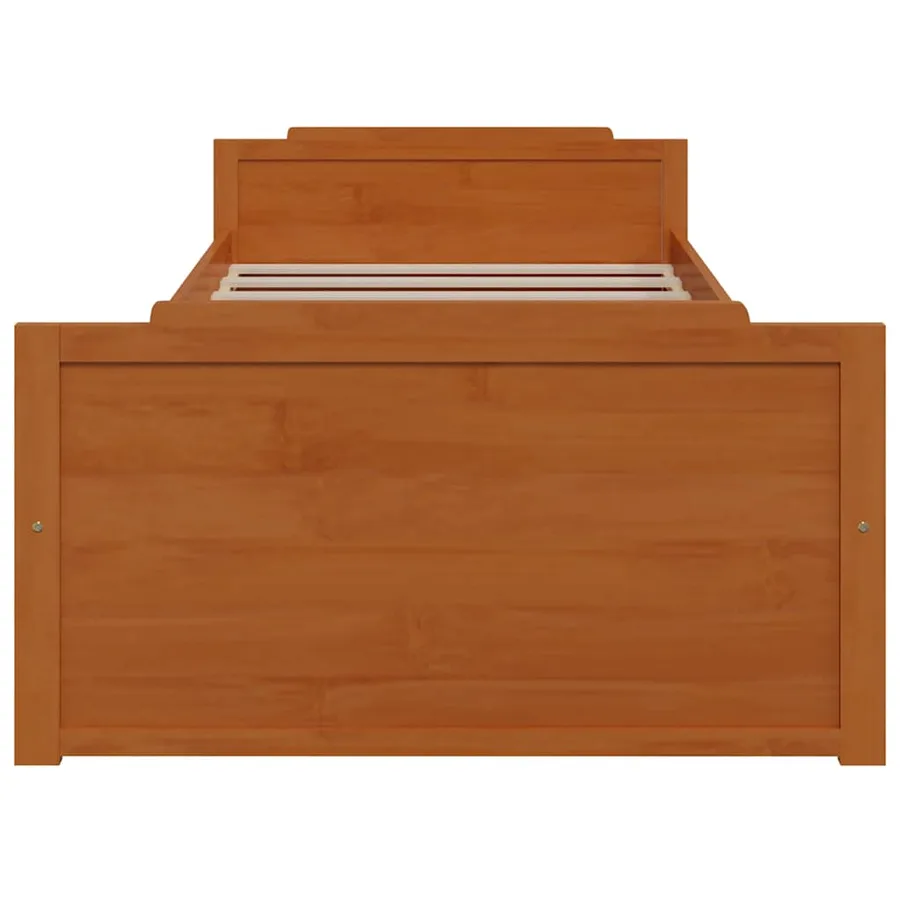 Cadre de lit sans matelas Marron miel Bois pin massif 90x200 cm - 4