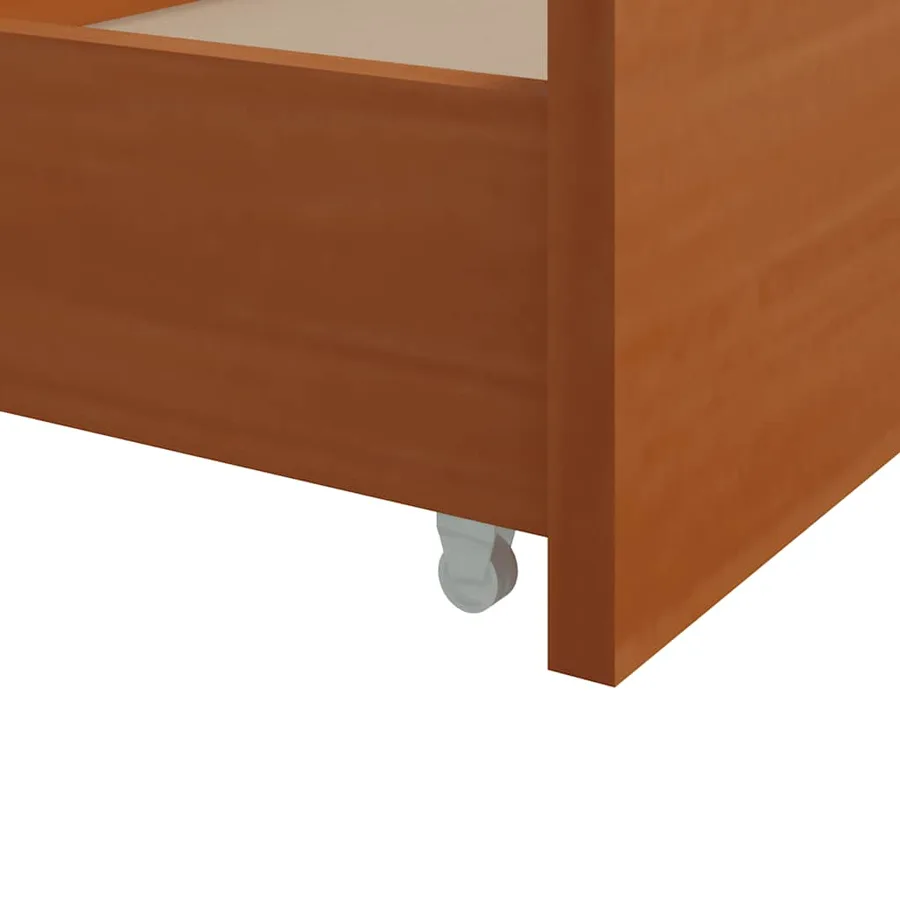 Cadre de lit sans matelas Marron miel Bois pin massif 90x200 cm - 8