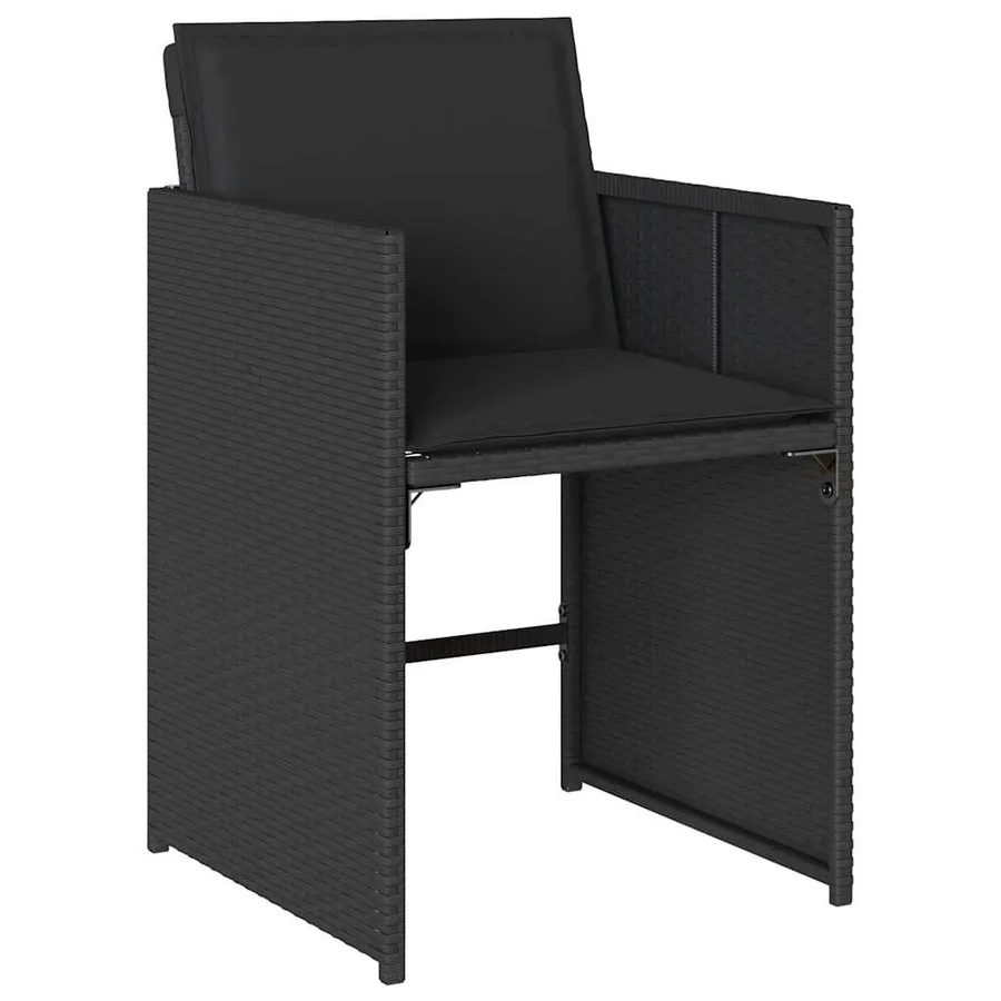 Ensemble de salle à manger pour jardin 5 pcs Noir polyrotin - 6