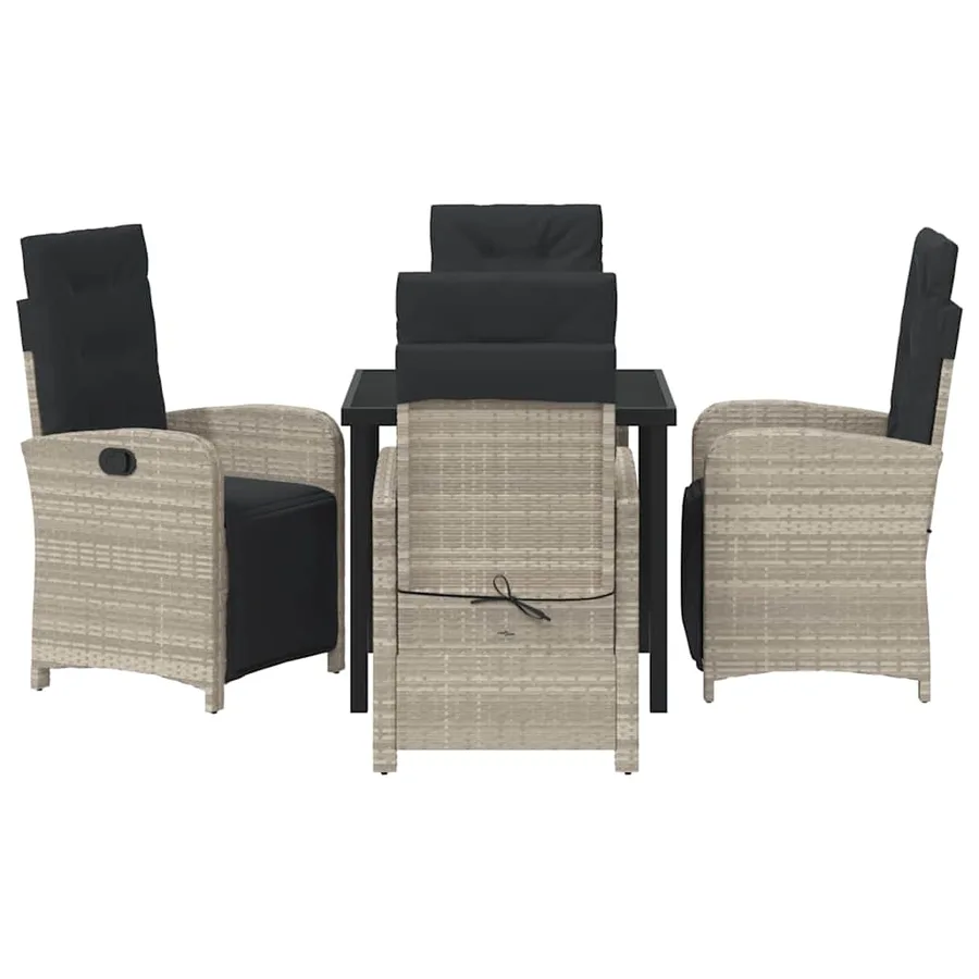 Ensemble de salle à manger pour jardin 5 pcs Gris clair - 7