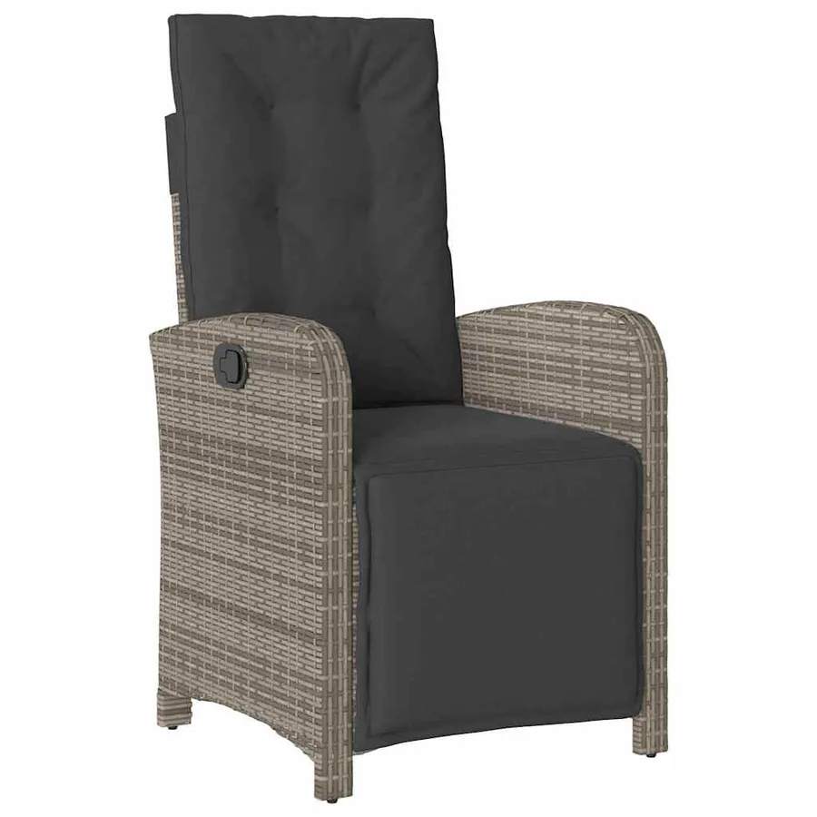 Ensemble de salle à manger pour jardin 5 pcs Gris polyrotin - 6