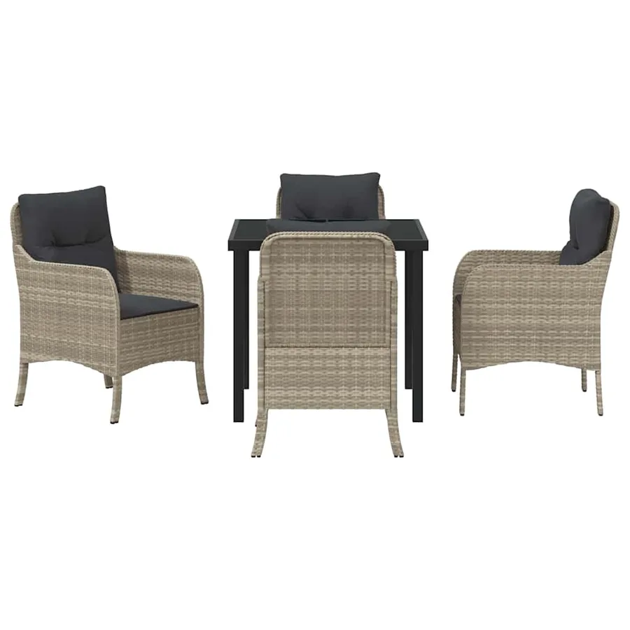 Ensemble de salle à manger pour jardin 5 pcs Gris clair - 7