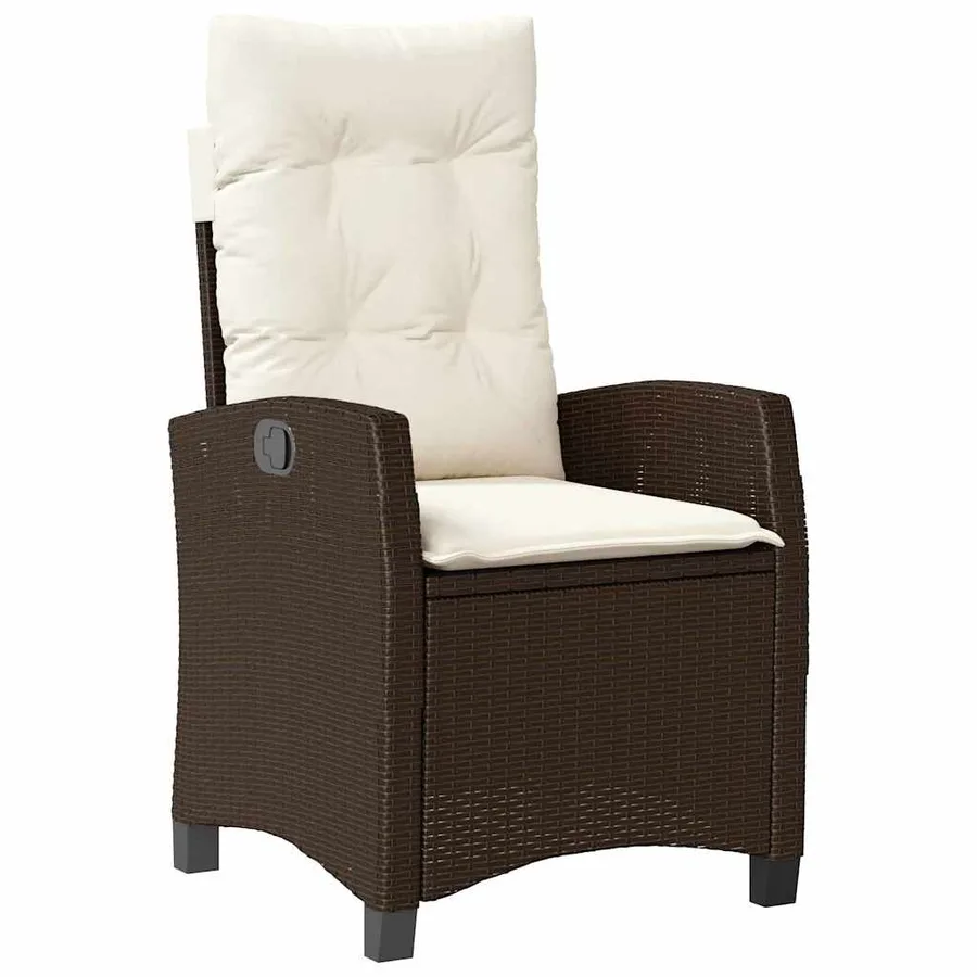 Ensemble de salle à manger pour jardin 3 pcs Marron polyrotin - 6