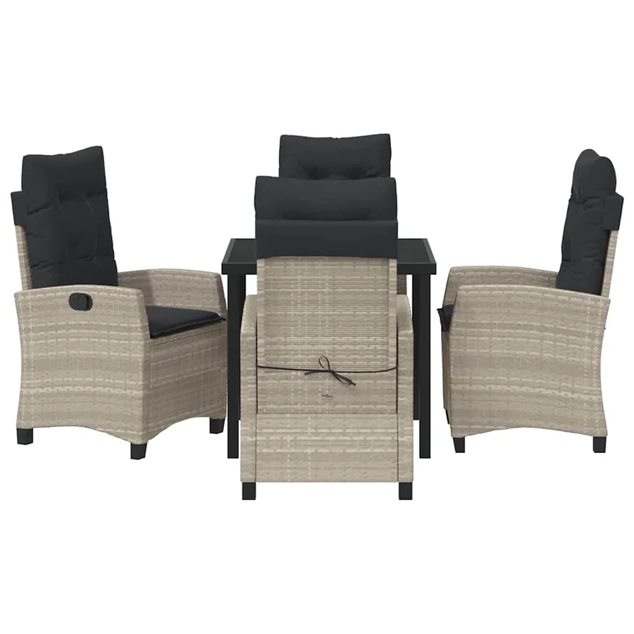Ensemble de salle à manger pour jardin 5 pcs Gris clair - 7