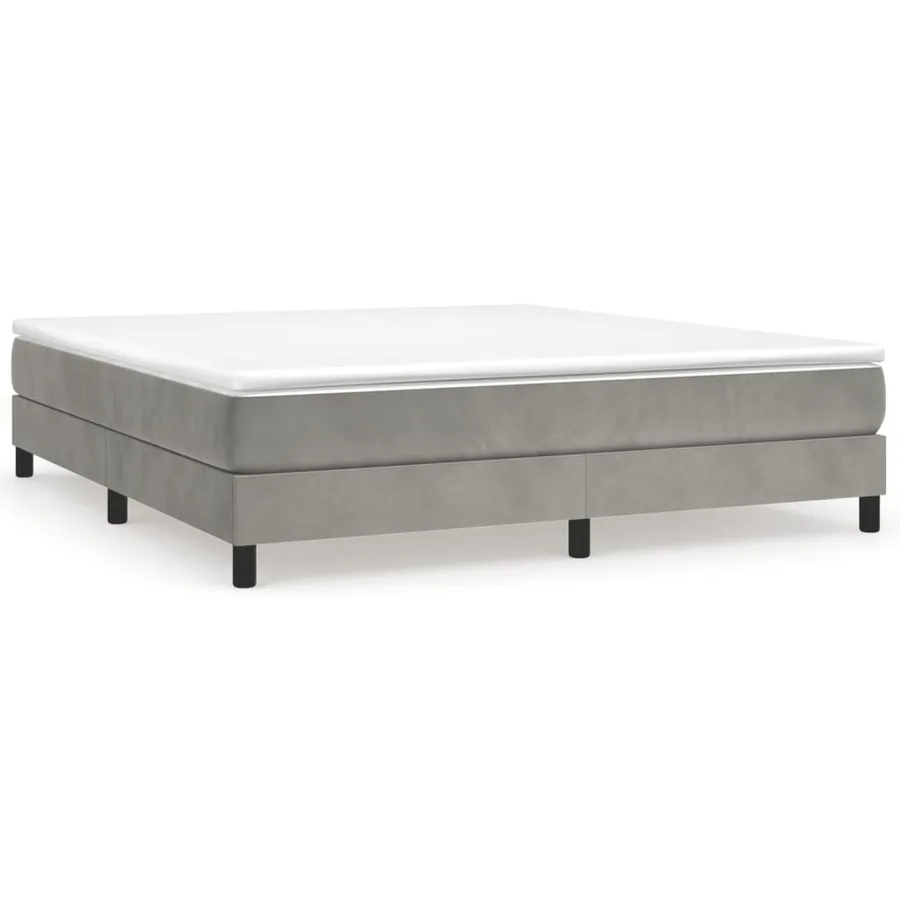 Sommier à lattes de lit et matelas Gris clair 180x200cm Velours - 2