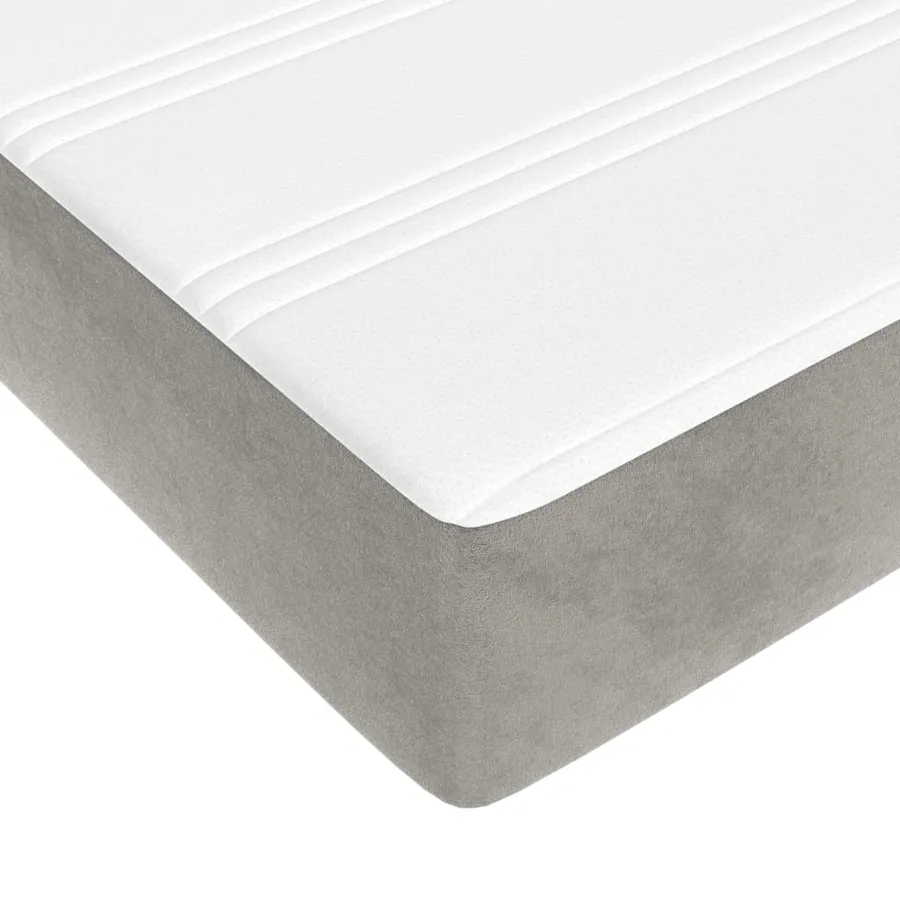 Sommier à lattes de lit et matelas Gris clair 180x200cm Velours - 8
