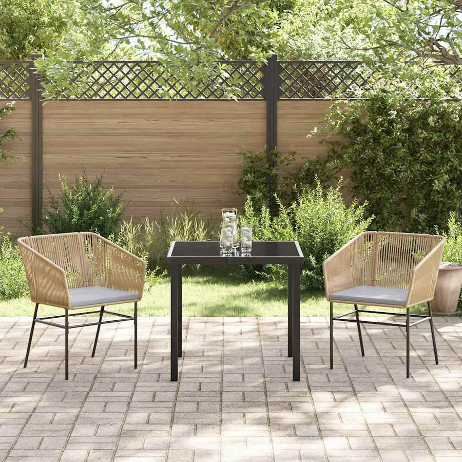 Ensemble de salle à manger pour jardin 3 pcs Marron - 4