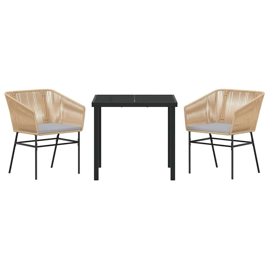 Ensemble de salle à manger pour jardin 3 pcs Marron - 7
