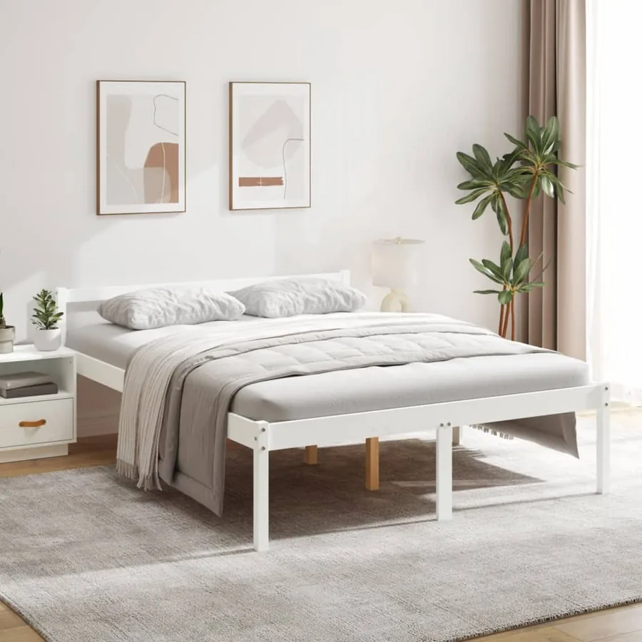 Lit pour personne âgée sans matelas 160x200 cm bois pin massif