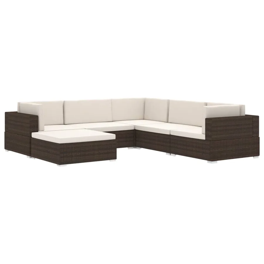 Siège central sectionnel 1 pc et coussins Résine tressée Noir - 7