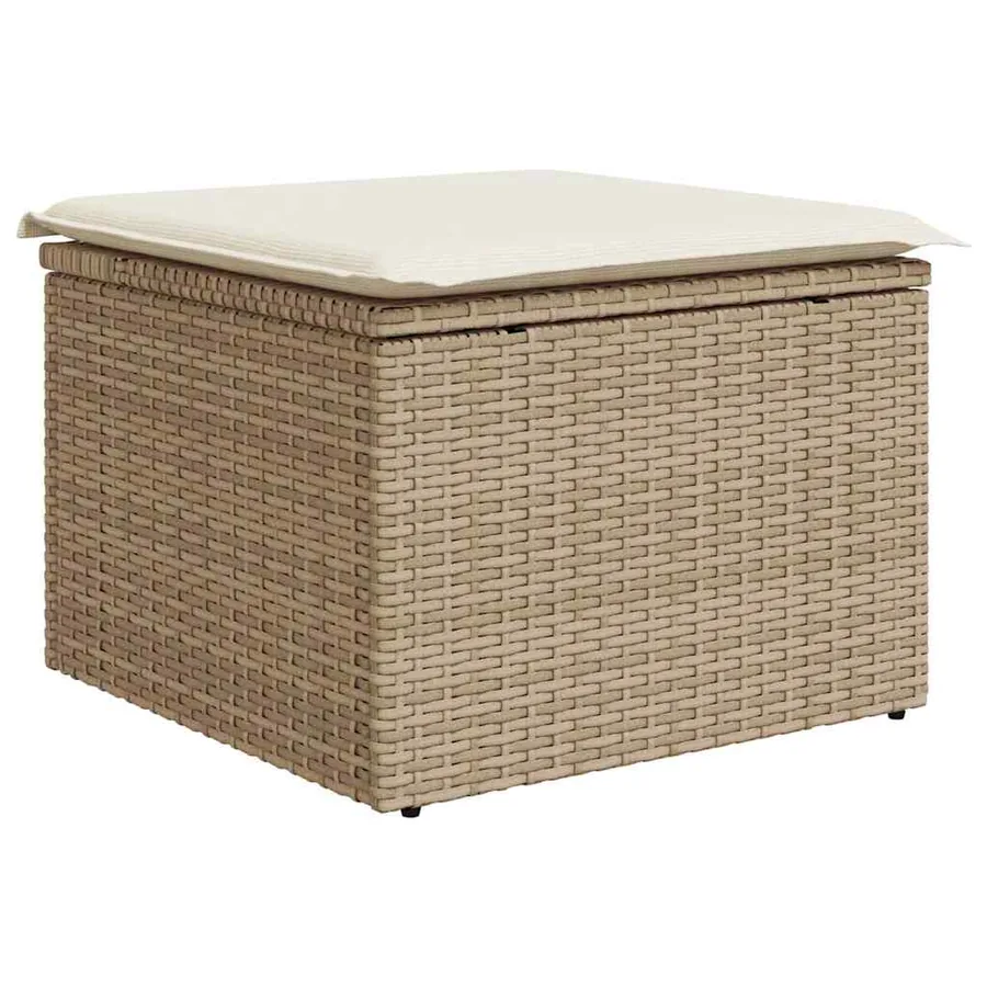 Ensemble de Canapés avec coussin 7 pcs Beige polyrotin - 6