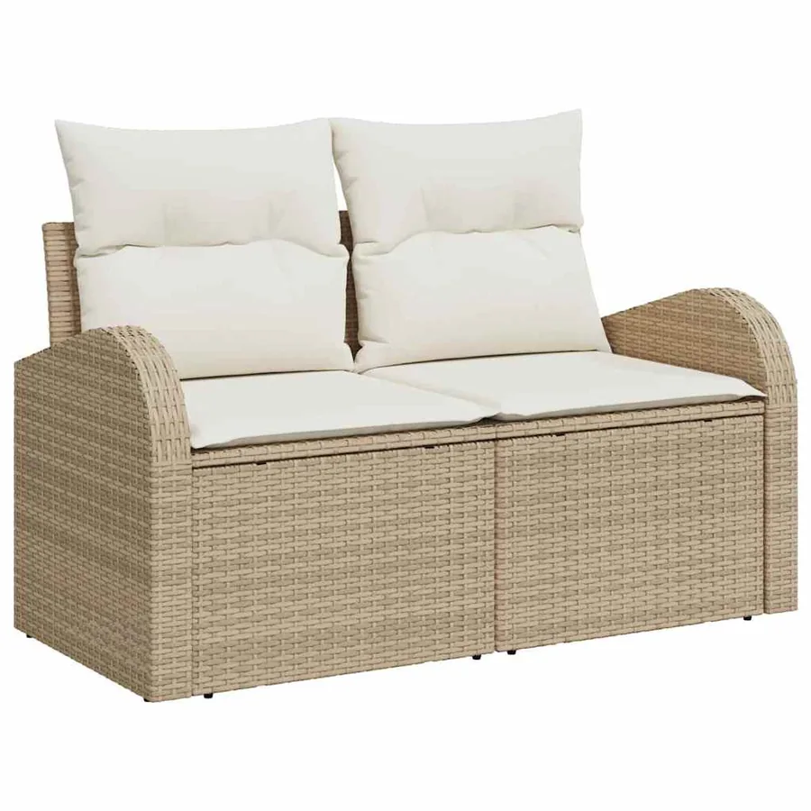 Ensemble de Canapés avec coussin 7 pcs Beige polyrotin - 7