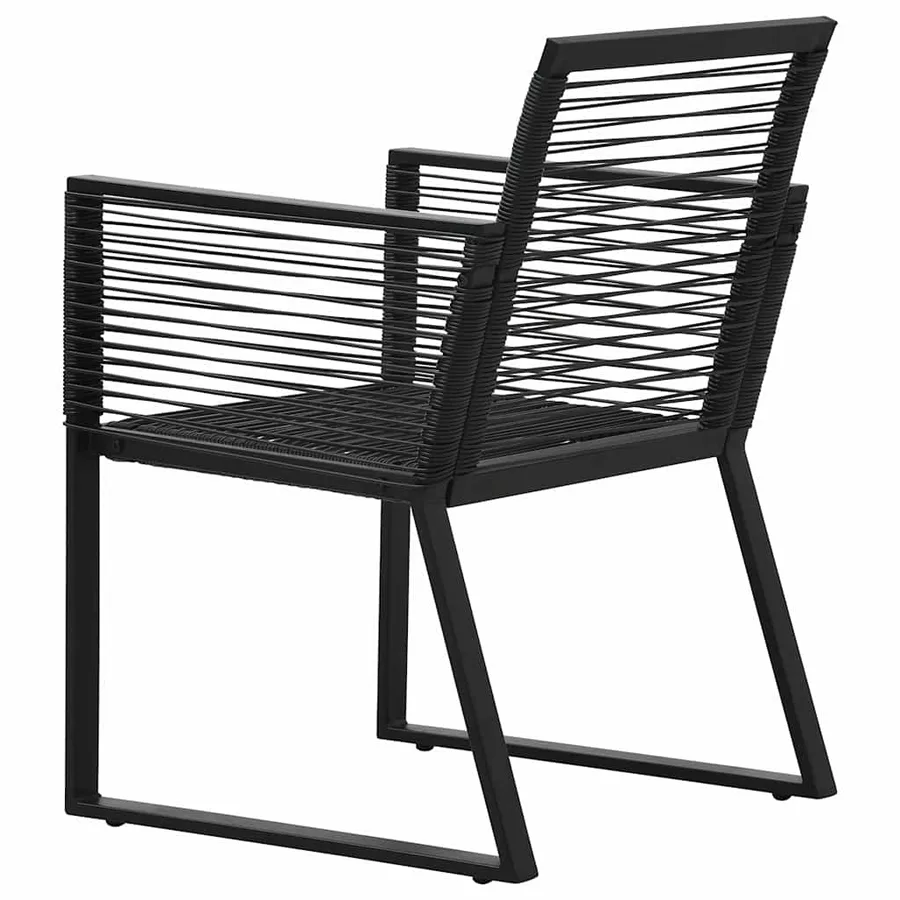 Ensemble à manger d'extérieur 5 pcs Rotin PVC Noir - 10