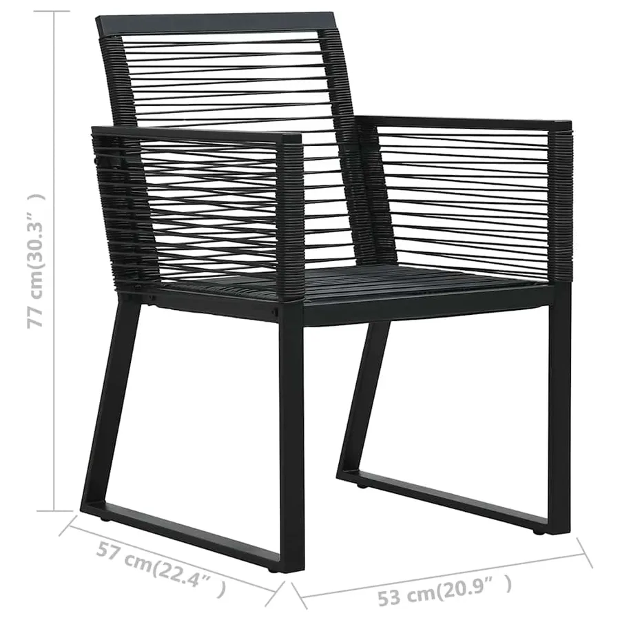 Ensemble à manger d'extérieur 5 pcs Rotin PVC Noir - 13