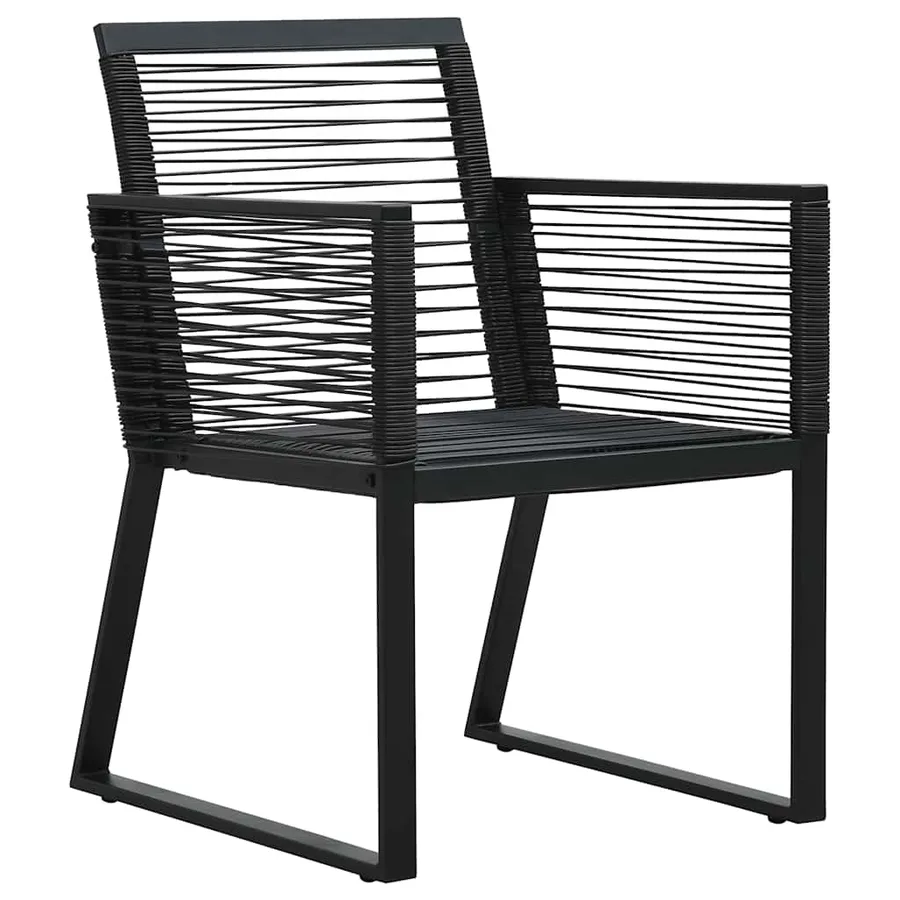 Ensemble à manger d'extérieur 5 pcs Rotin PVC Noir - 7