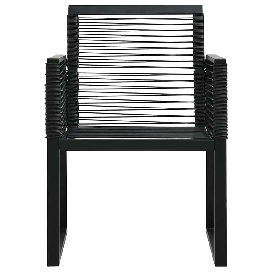 Ensemble à manger d'extérieur 5 pcs Rotin PVC Noir - 8