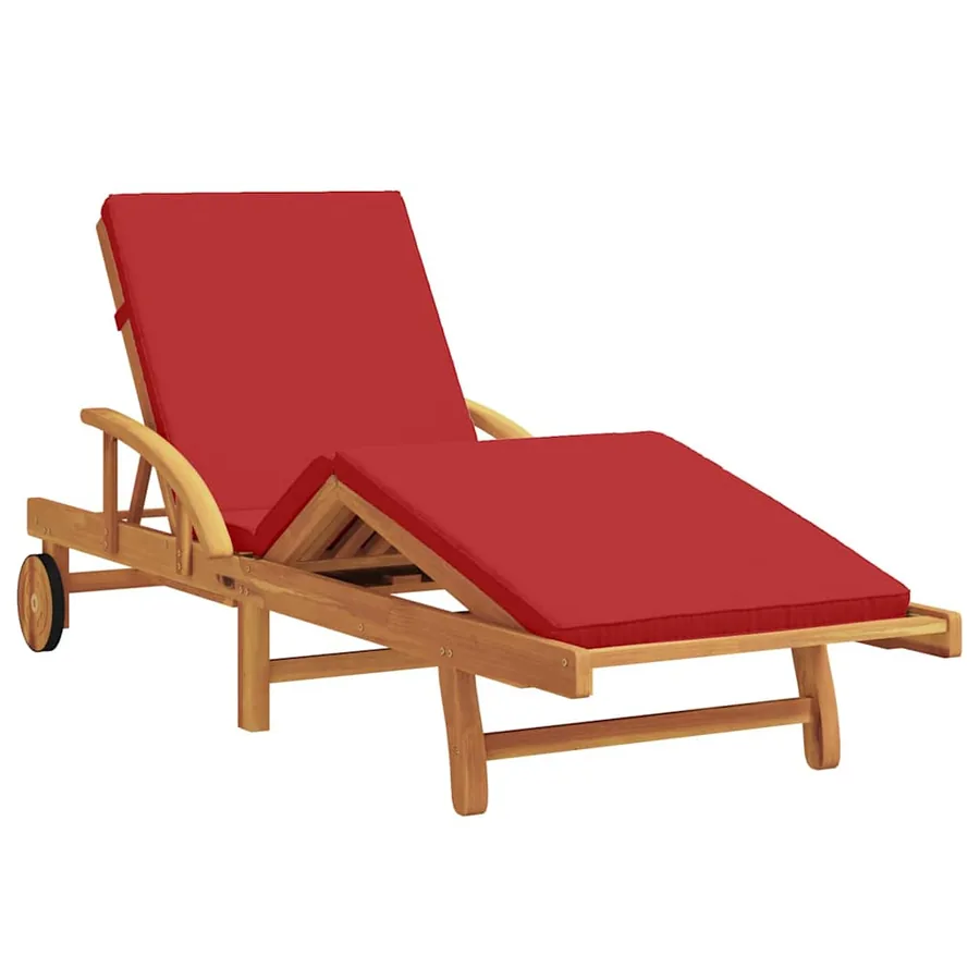 Transat 2 pcs Rouge Bois d'Acacia Massif - 4