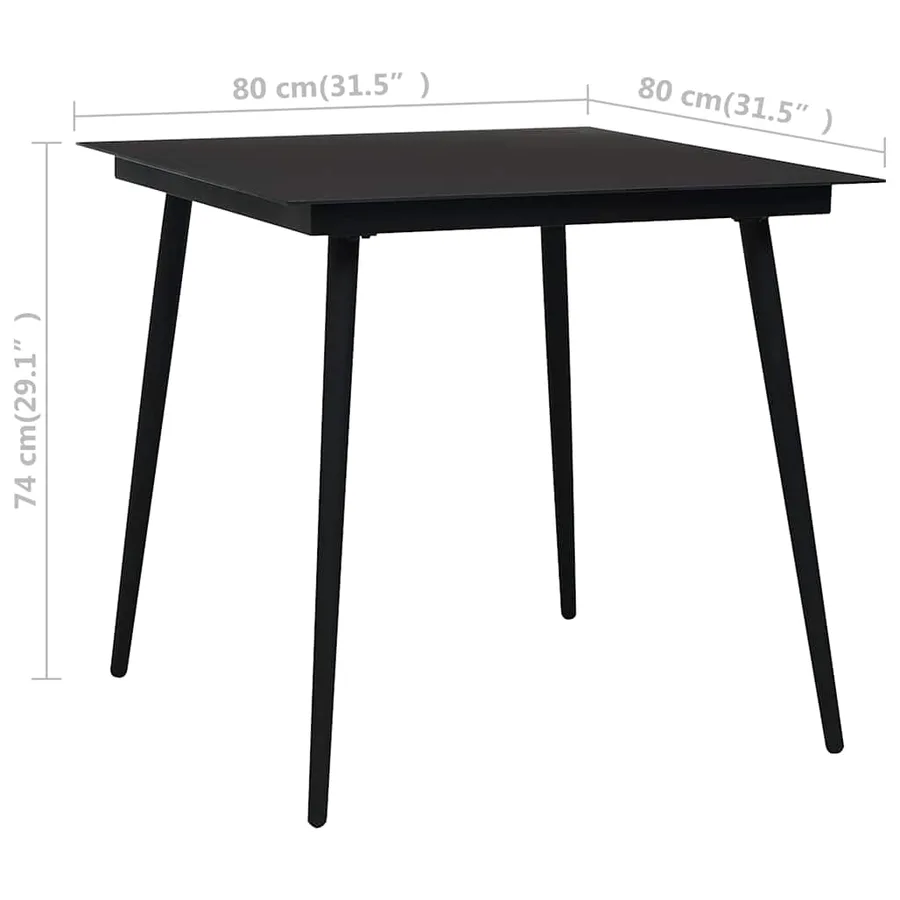 Ensemble à manger de jardin 5 pcs noir et marron - 12