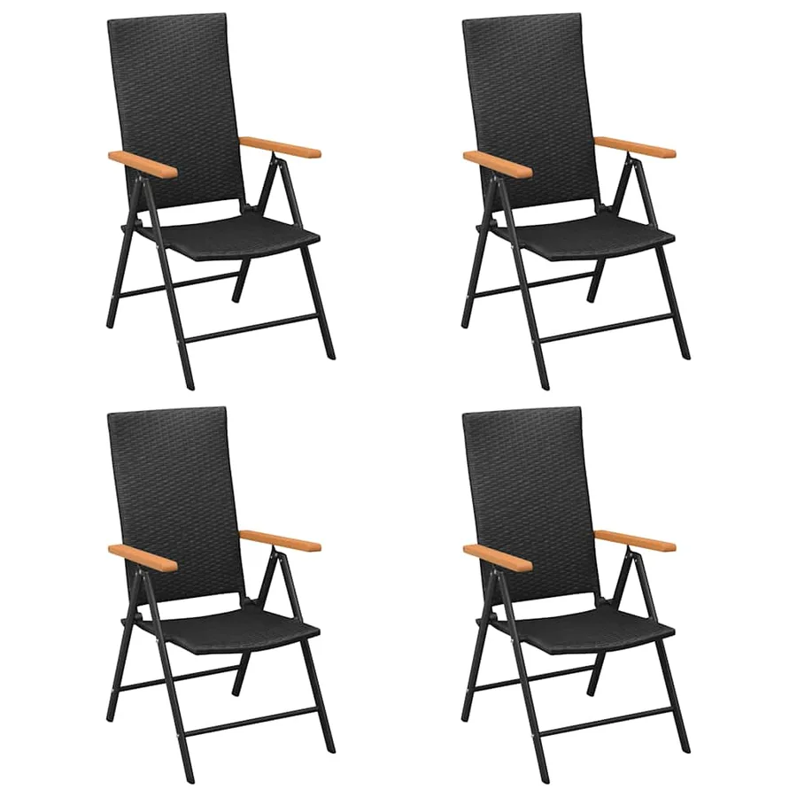 Ensemble à manger de jardin 5 pcs noir et marron - 3