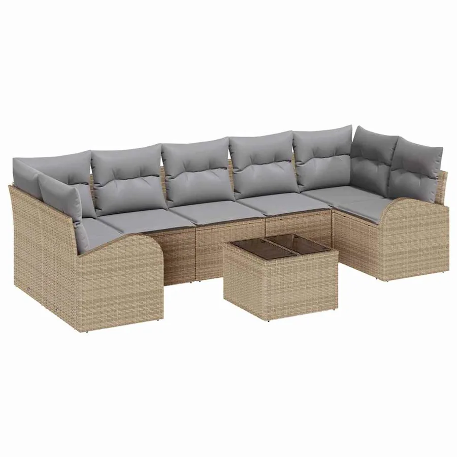 Ensemble de canapé de jardin Beige 55 x 55 x 37 cm polyrotin - 2