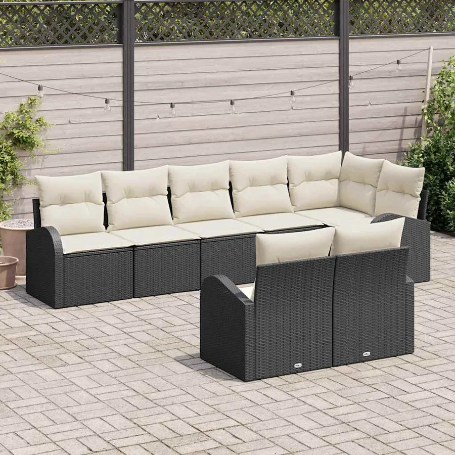 Ensemble de canapé de jardin 8 pcs polyrotin - 3