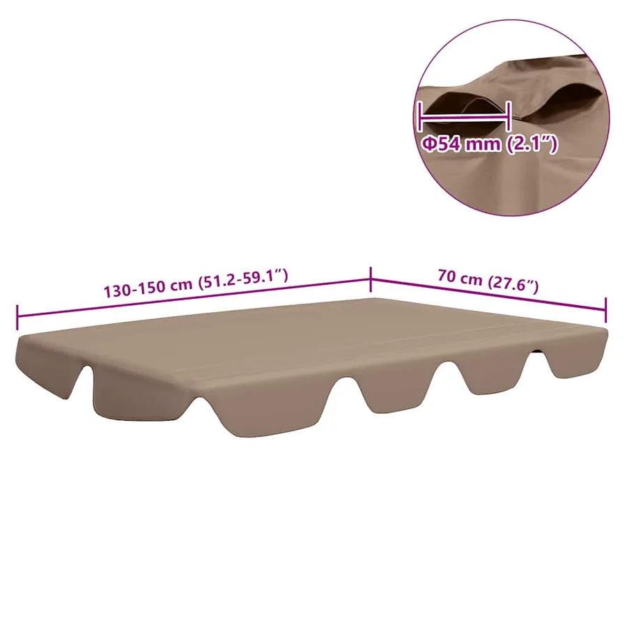 Replacement swing canopy taupe 150/130x105/70 cm - 6