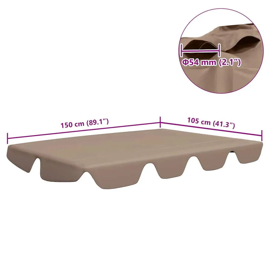 Replacement swing canopy taupe 150/130x105/70 cm - 7