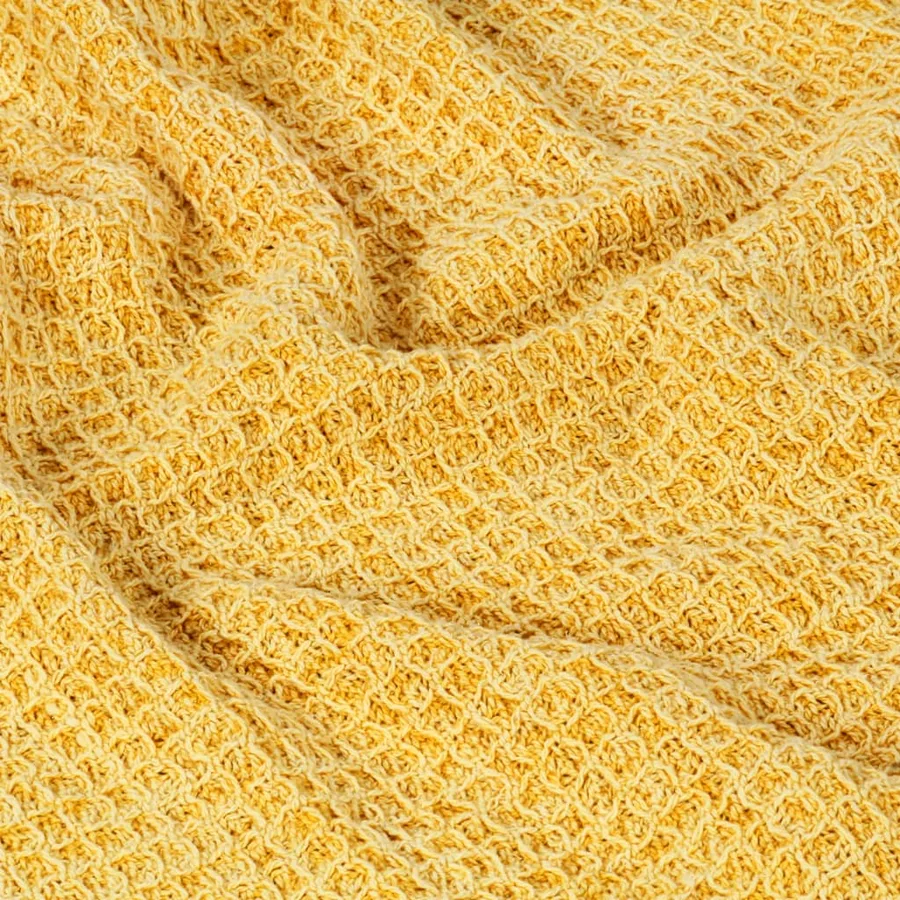 Couverture en coton 220 x 250 cm Jaune moutarde - 5