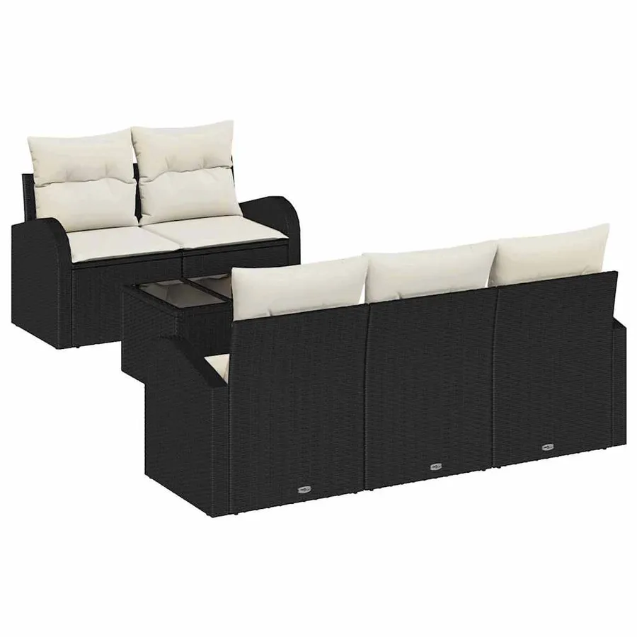 Ensemble de canapé de jardin Noir 55 x 55 x 37 cm polyrotin - 2