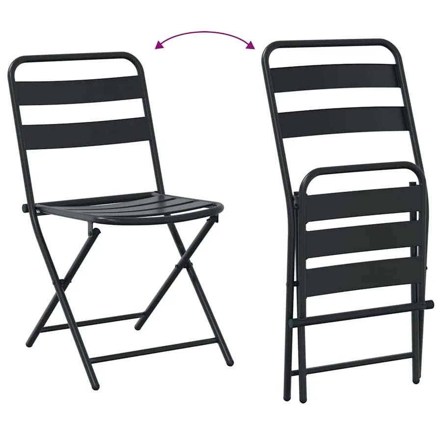 Ensemble bistro de jardin 3 pcs Anthracite Acier - 11