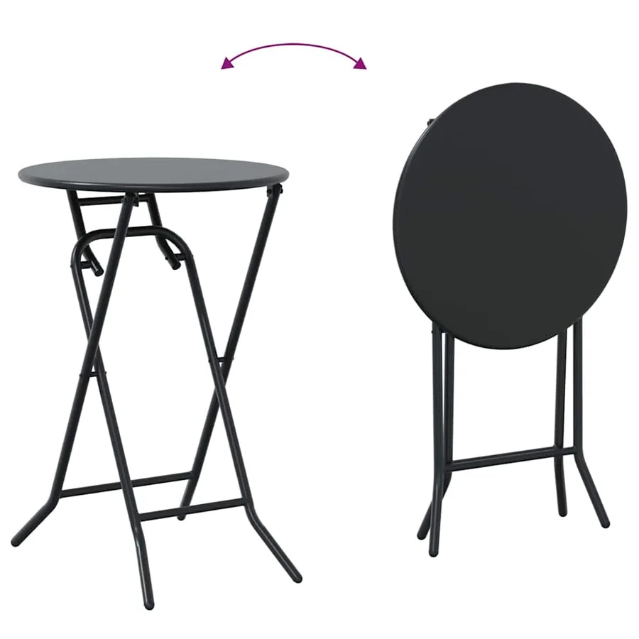 Ensemble bistro de jardin 3 pcs Anthracite Acier - 12