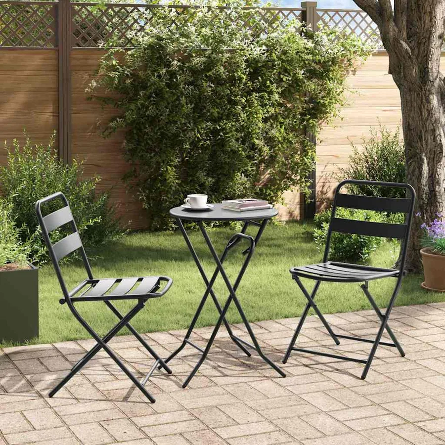 Ensemble bistro de jardin 3 pcs Anthracite Acier - 4