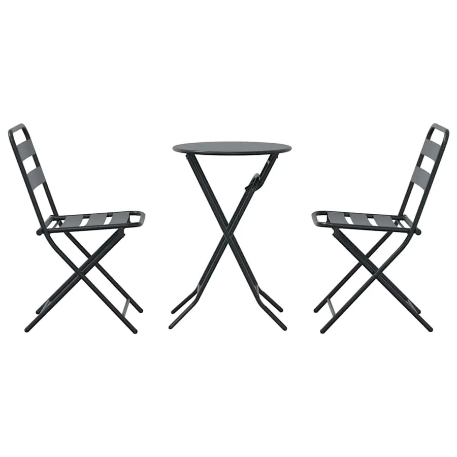 Ensemble bistro de jardin 3 pcs Anthracite Acier - 7