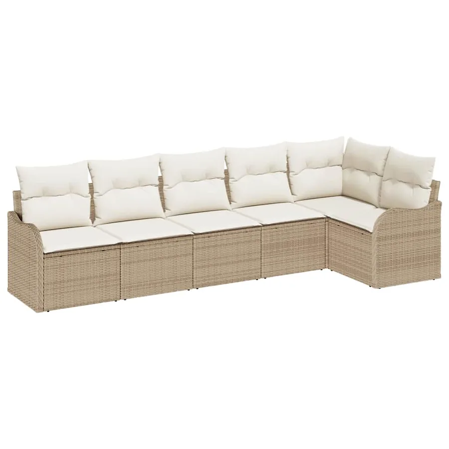 Ensemble de canapé de jardin Beige polyrotin - 2