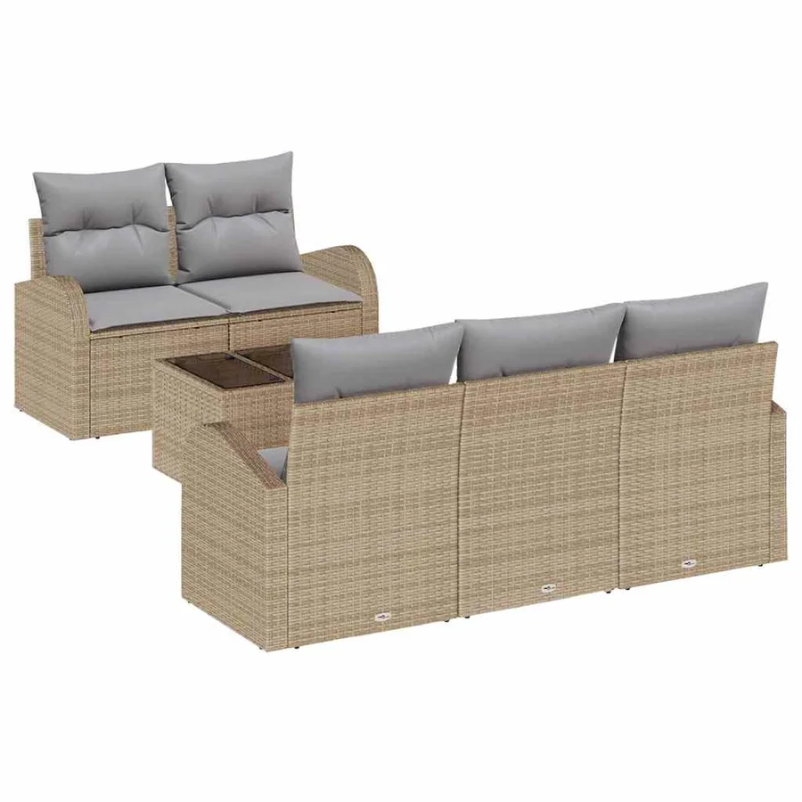 Ensemble de canapé de jardin Beige 55 x 55 x 37 cm polyrotin - 2