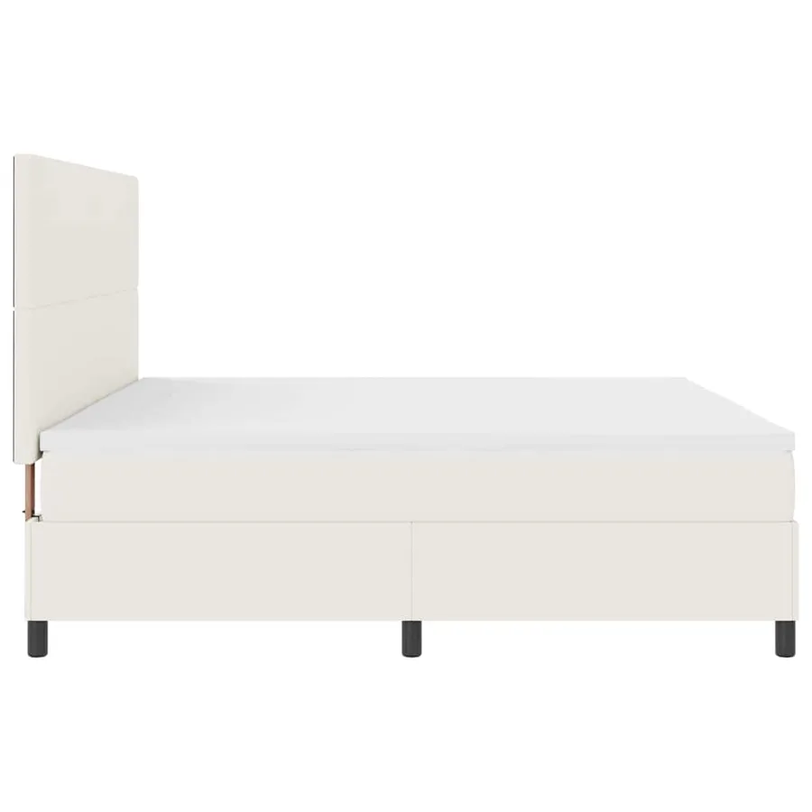 Lit à ressort LED avec tête de lit Crème et Blanc 200 x 200 cm - 9