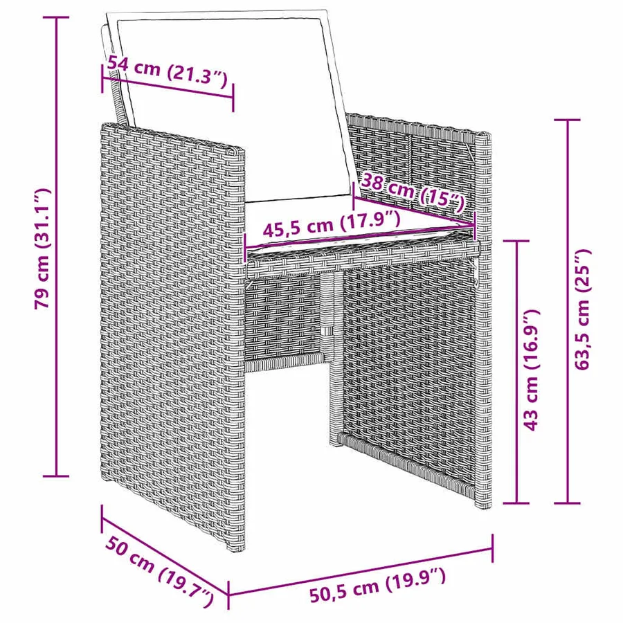 Ensemble de salle à manger pour jardin 5 pcs Gris clair - 10