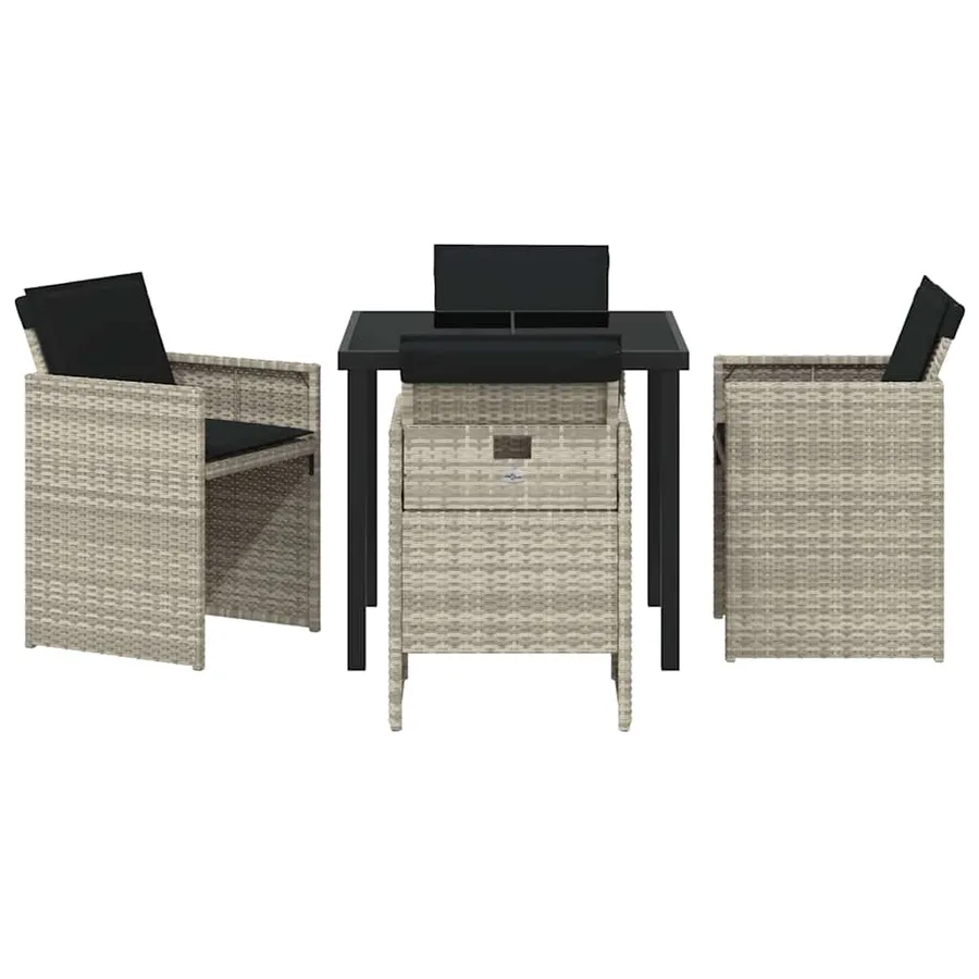 Ensemble de salle à manger pour jardin 5 pcs Gris clair - 7